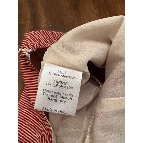 Roolee Women’s Rust Red White Striped Short Sleeve Jumpsuit Medium - Picture 8 of 14